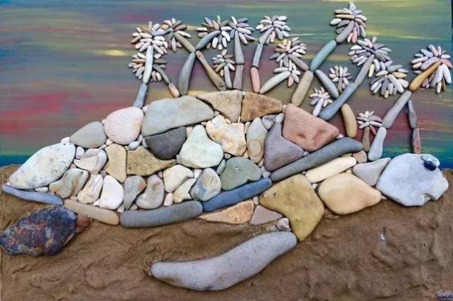 沙滩，石头，造型