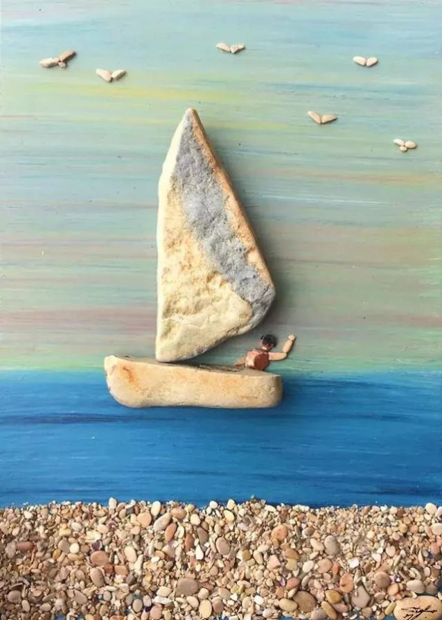 沙滩，石头，造型